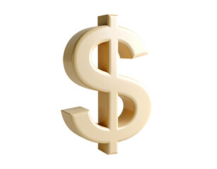 3D rendered, light beige dollar sign (1)