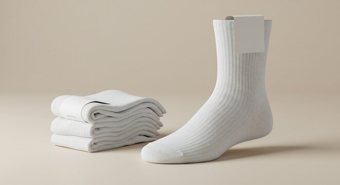 清潔感あふれる白い靴下、快適な履き心地