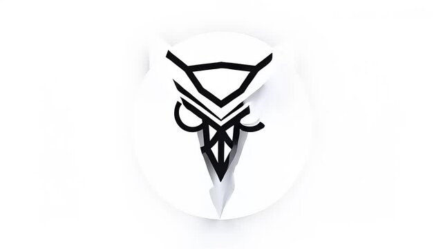 Abstract owl emblem cut from paper