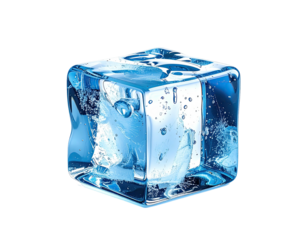 A vibrant, clear, and detailed ice cube