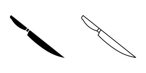 knife icon set on white background