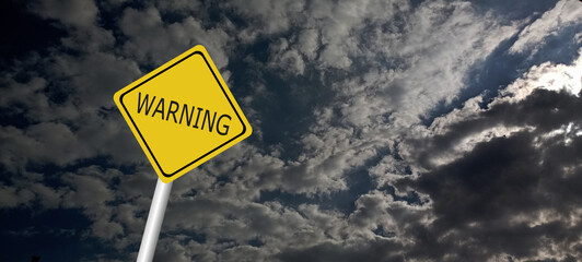 danger,caution,Hurricane Idalia warning sign against a powerful stormy background with copy space. Dirty and angled sign with cyclonic winds add to the drama.hurricane season sign on cloudy background