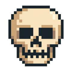 Fototapeta premium PNG Retro pixelated skull illustration.