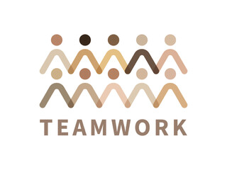 Diversity teamwork concept and people holding hand illustration