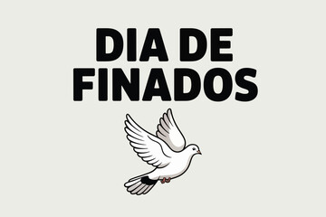 Dia de Finados Dove Peace Symbol Memorial Illustration