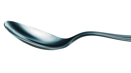 Artistic Curved Metal Spoon Isolated on white Background