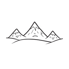 Black and White Mountain Illustration Image in Minimalist Line Art Style, Clean and Elegant Design
