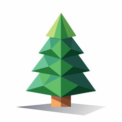 Fototapeta premium Stylized low poly Christmas tree vector made of simple geometric shapes, a modern, digital, and abstract holiday design for technology projects.