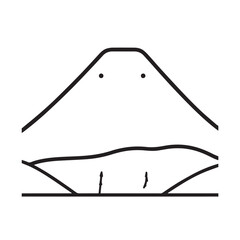 Black and White Mountain Illustration Image in Minimalist Line Art Style, Clean and Elegant Design