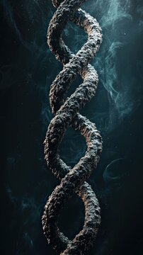 Enigma of Genetic Code: A 3D Render of a Mystical DNA Helix