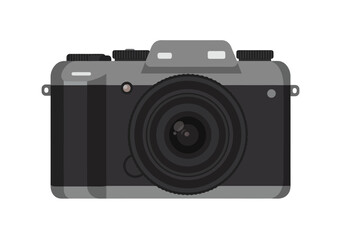 Sleek modern digital camera illustration for photography
