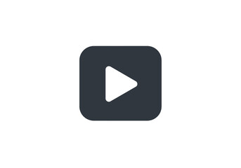 Play Button Icon Simple and Modern Design on White Background
