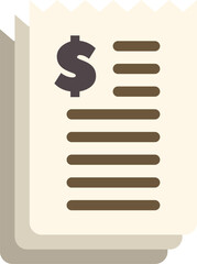 Simple vector illustration of a stack of paper bills with dollar sign, concept of payment for services or goods