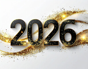 Minimalist Happy New Year card design for 2026 with modern typography Generative AI