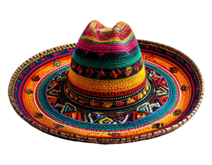 Vibrant multicolored sombrero with intricate designs
