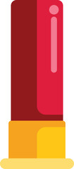 This image features a red shotgun shell with a gold base, depicted against a clean white background