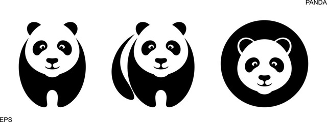Panda logo. Isolated panda on white background