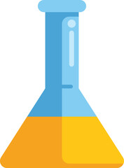 Erlenmeyer flask containing a chemical solution, commonly used in chemistry labs for experiments and research