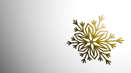 Single Golden Snowflake Minimal Ornament Design Christmas Winter Holiday Decoration On White Gradient Background