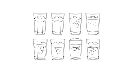 Vector art of whiskey glass set