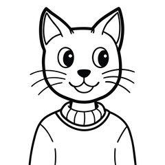 Illustration of a cat wearing a sweater
