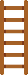 Simple brown wooden ladder standing upright against a clean white backdrop, representing concepts of climbing, access, and upward mobility