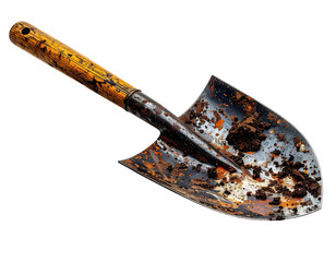Rusted trowel, dirt-coated