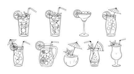 Vector art of cocktails
