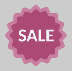 Pink Sale Badge with Geometric Pattern — Minimalist Modern Design