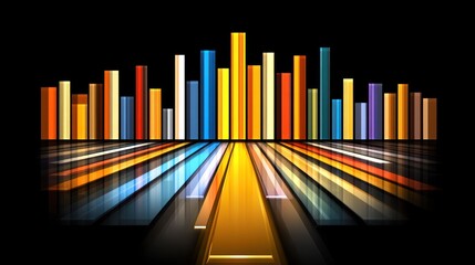 Obraz premium Vibrant Abstract Cityscape: A Symphony of Colors and Light