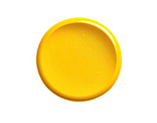 Bright yellow, round, smooth object