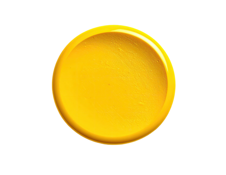 Bright yellow, round, smooth object