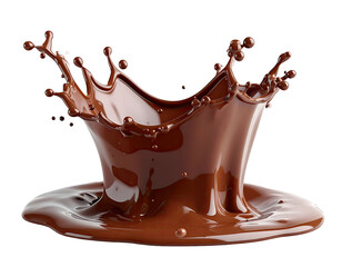 Chocolate splash, dark brown liquid in a crown-like shape