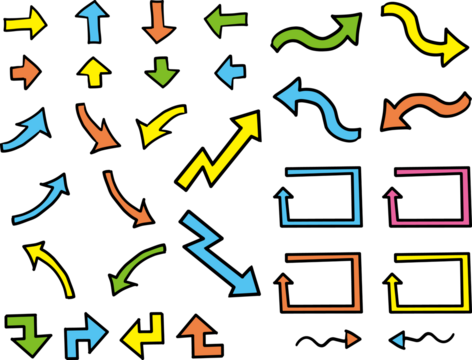 カラフルな矢印のベクターイラストセット