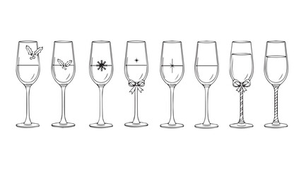 Vector art of champagne glasses isolated