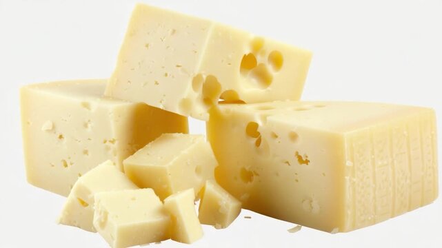 A pile of cheese sits on a white surface