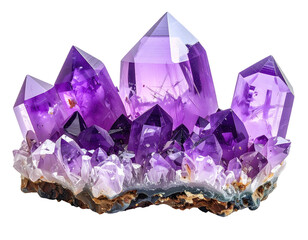 Cluster of vibrant purple amethyst crystals (3)
