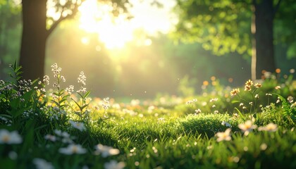 Fototapeta premium Wildflower Meadow at Sunrise