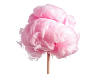 Fluffy pink cotton candy on a stick against a black background (1)