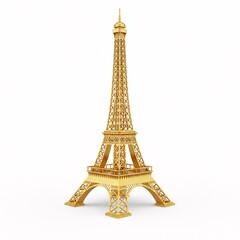 A golden three-dimensional model of the Eiffel Tower