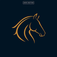 Horse Freedom Symbol Logo, Minimalist Art Concept Illustration