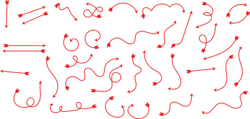 Collection of Handdrawn Arrows - Sketchy Directional Signs, Doodle Pointers, Markers, Imperfect Lines for Organic & Creative Design Elements