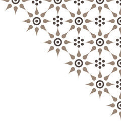 Geometric Floral Corner Ornament in Batik style