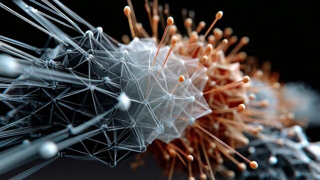 Abstract Molecular Structure: A mesmerizing visualization of intricate molecular structures, showcasing interconnected networks, vibrant color gradients, and a sense of scientific wonder.