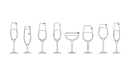 Vector art of champagne glass isolated