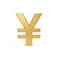Obraz premium A golden three-dimensional Japanese yen/Chinese yuan symbol,