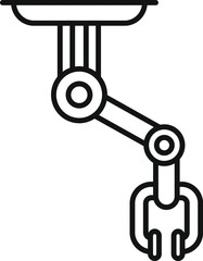 Robotic arm manipulator holding production line in a factory