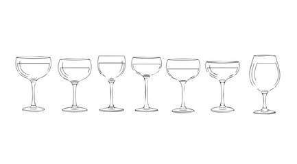 Vector art of champagne glasses isolated