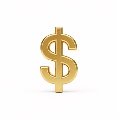 Fototapeta premium A golden three-dimensional dollar sign resting on a surface,