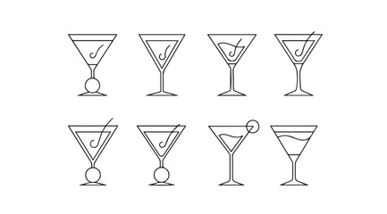 Vector art of martini glasses isolated